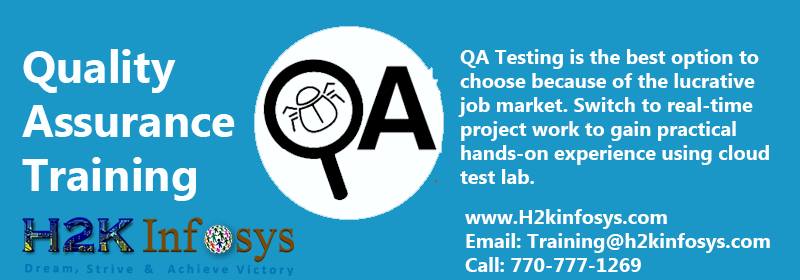 QA Training from H2K Infosys the leading provider