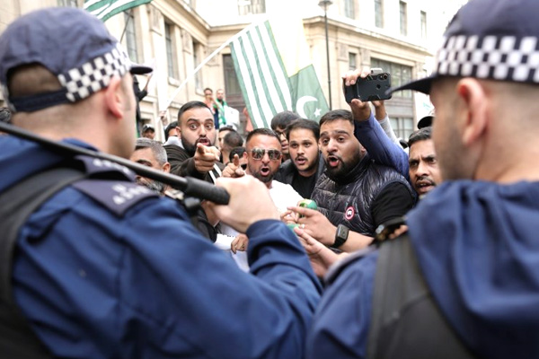 Violent Protests at Indian Embassy London