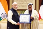 Narendra Modi breaking news, Narendra Modi breaking, narendra modi gets kuwait s highest honour, Beer