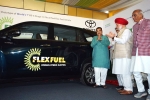 Toyota news, flex fuel Hycross, world s first flex fuel ethanol powered car launched in india, Diesel